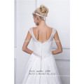 sleeveles beaded embroidery bodice accept taffeta wedding dress